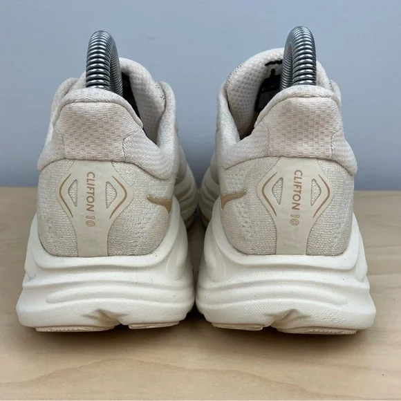 Hoka One One Women’s Size 6.5 B Clifton 10 Vanilla Birch Athletic Running Shoes - Picture 7 of 11
